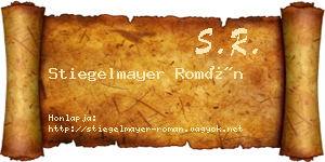 Stiegelmayer Román névjegykártya